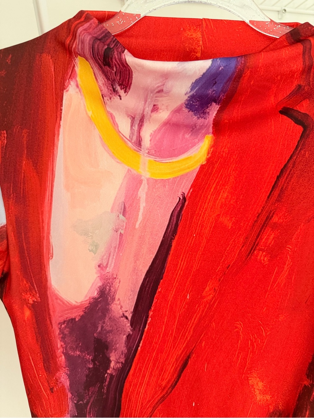 Zara Multi-Red Pink Abstract Print Bodysuit - Picture 8 of 12